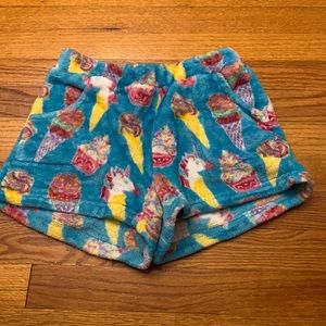 Fuzzy pajama shorts candy pink